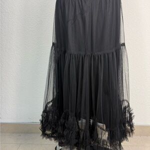 Vintage Black Maxi Skirt tiered perfect sz XL never worn